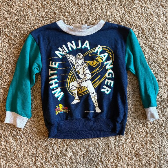Vintage 1995 Power Rangers White Ranger sweatshirt